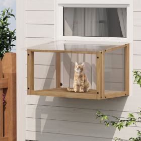 Waterproof Window Cat Perch Catio, Wood Cat Window Box