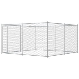 Dog Kennel Galvanized Steel 150.8 x 150.8 in Durable Dog Kennel