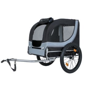 Large Folding Bike Trailer For Dogs-100LB Capacity All-Terrain Pet Carrier, Durable Steel Frame For Cycling, Jogging, Camping & Outdoor Adventure (Option: Default)